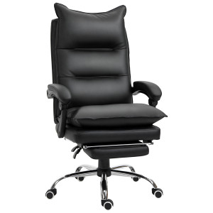 Altro Sedia Ufficio Ergonomica Reclinabile 155° Con Poggiapiedi, Sedia Scrivania In Finta Pelle Facile Da Pulire, Braccioli Imbottiti, Girevole E