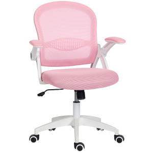Altro Sedia Da Ufficio Ergonomica E Regolabile Con Schienale A Rete E Seduta Imbottita, 65.5x61.5x88-97.5 Cm, Rosa