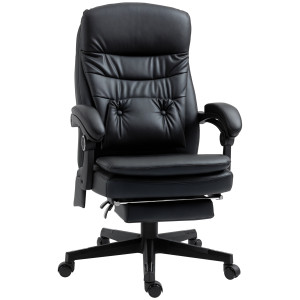 Altro Sedia Da Ufficio Massaggiante In Similpelle Con Presa Usb, 64x69x107-115cm, Nero