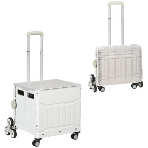 Altro Carrello Spesa Pieghevole, Carrello In Alluminio, Ruote Per Scale, Bianco