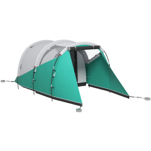 Altro Tenda Da Campeggio 3 Posti Impermeabile A Tunnel Con Borsa Di Trasporto, 460x260x190 Cm, Verde