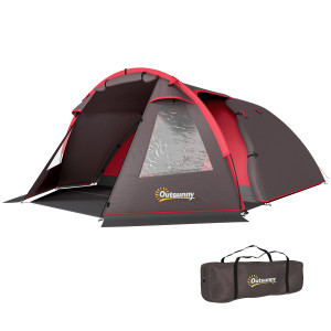 Altro Tenda Da Campeggio Da 2-4 Persone Con Stanze Separate, Impermeabile Con Doppie Porte, Grigio