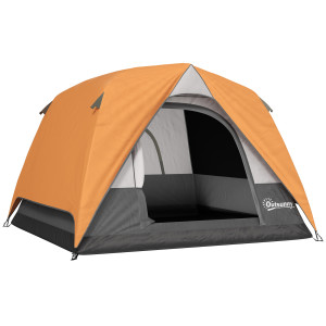 Altro Tenda Da Campeggio Per 3 Persone Impermeabile Con Tasca, Gancio Per Lanterna E Borsa, 2x2x1.35m, Arancione
