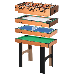 Altro Tavolo Multigioco 4 In 1 Con Calcio Balilla, Hockey Da Tavolo, Ping Pong E Biliardo In Mdf, 92x78x80cm