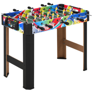 Altro Calcio Balilla Con 2 Tabelloni Segnapunti, In Legno, Acciaio Inox E Plastica, 86.5x43.5x63 Cm, Multicolore