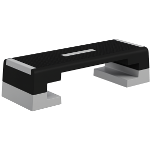 Altro Stepper Ad Altezza Regolabile Con Gradini Rimovibili E Fondo Antiscivolo, In Abs, 97x36x15/20/25 Cm, Grigio