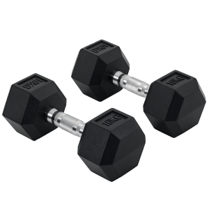 Altro Set 2 Manubri Esagonali Da 10kg In Metallo E Gomma Per Workout In Palestra, Casa E Ufficio, Nero