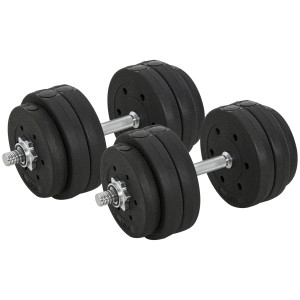 Altro Set Manubri Palestra 30kg (8x2.5 Kg, 4x1.5 Kg), Pesi Palestra Con 12 Dischi E 2 Manubri Da 2 Kg Per Allenamento A Casa, Nero