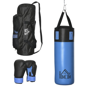 Altro Set Sacco Da Boxe Da Appendere Con Guantoni, Sacco Per Pugilato A 3 Strati Con Borsa Di Trasporto, Blu