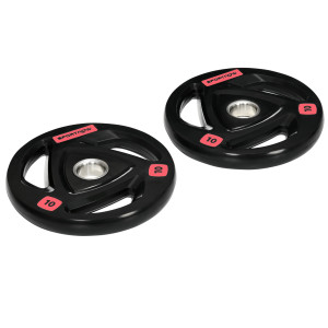 Altro Set Di 2 Dischi Pesi Da 10kg In Acciaio Con Rivestimento In Gomma Per Bilanciere