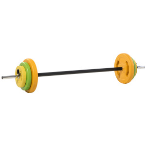 Altro Set Bilanciere E Dischi Da 20 Kg Totali Antiscivolo Con 6 Pesi E 2 Clip Di Fissaggio, Ø28x130 Cm, Multicolore