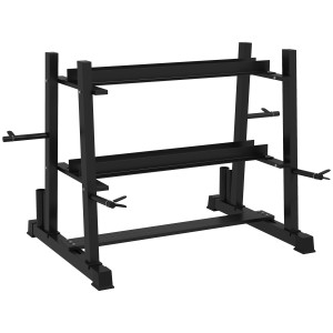 Altro Rastrelliera Per Manubri In Acciaio Con 4 Aste Regolabili Per Pesi E Kettlebell, 131x75x80 Cm, Nero