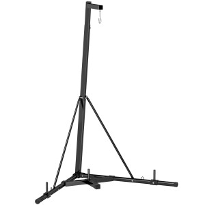 Altro Supporto Sacco Da Boxe Regolabile In Altezza E Autoportante Con Base Triangolare, 170x90x182-225 Cm, Nero