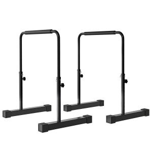 Altro Set 2 Barre Per Dip Regolabile Su 4 Altezze Con Maniglie Antiscivolo In Acciaio, 70x50x80-105 Cm, Nero