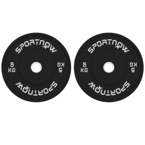 Altro Set 2 Dischi Pesi Da 5kg In Gomma Per Manubri E Bilancieri, Ø45x2 Cm, Nero