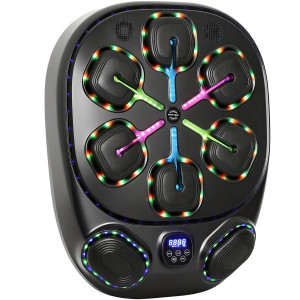 Altro Macchina Da Boxe Musicale A Parete Con 9 Modalità, Luci Led E Connessione Bluetooth, 61x48x11 Cm, Nero