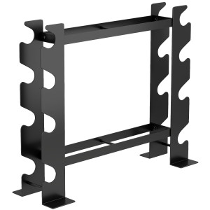 Altro Rastrelliera Porta Manubri A 4 Livelli In Acciaio, Capacità 200 Kg, 70x21x55 Cm, Nero
