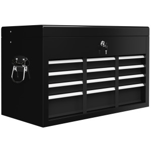 Altro Cassetta Per Attrezzi A 6 Cassetti In Acciaio Con Serratura, 60x26x34cm, Nero