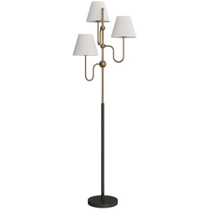 Altro Lampada Da Terra Alta 165 Cm Con 3 Punti Luce E Interruttore A Pedale, Attacco E27 Max 40w, Oro