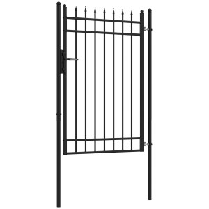 Altro Cancelletto Di Sicurezza Con Serratura, 3 Chiavi E 2 Paletti, In Acciaio Zincato, 107x204 Cm, Nero