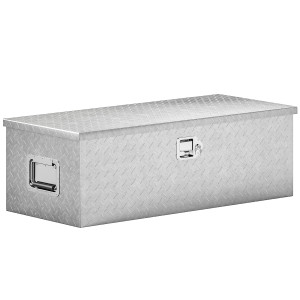 Altro Cassetta Degli Attrezzi Da 43l In Alluminio Con Serratura, 2 Chiavi E Maniglia Laterale, 76.2x33x24.4 Cm, Argento