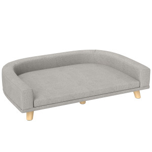 Altro Divano Per Cani Di Taglia Grande Con Cuscino Sfoderabile, In Poliestere E Legno, 98x67x25 Cm, Grigio