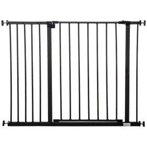 Altro Cancelletto Per Cani Estensibile Con Viti E Ampia Apertura, In Metallo E Plastica, 76-107x76 Cm, Nero