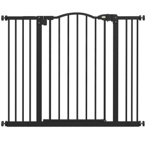 Altro Cancelletto Per Cani Estensibile Con 4 Viti Regolabili, In Metallo E Plastica, 74-100x78 Cm, Nero