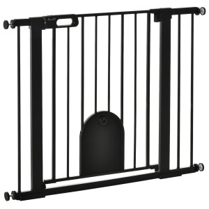 Altro Cancellino Per Cani Regolabile Con Porta Piccola E Chiusura Automatica, 75-103x76cm, Nero