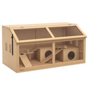 Altro Gabbia Per Criceti Con Piattaforma, Scalette, Capanna E Ponte, In Legno Di Abete, 85x45x44 cm