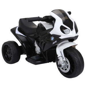 Altro Moto Elettrica Per Bambini Max. 20kg Con Licenza Bmw, Macchina Elettrica Con 3 Ruote, Batteria Ricaricabile 6v, Bianco Nera, 66x37x44cm