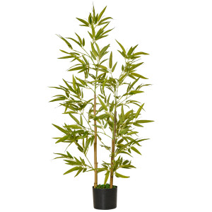 Altro Pianta Artificiale Di Bambù Alta 120cm Con Vaso Per Interno Ed Esterno, Verde