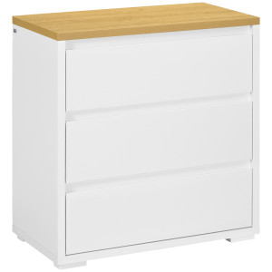 Altro Cassettiera A 3 Cassetti In Truciolato Bianco Per Camera Da Letto, Studio E Soggiorno, 70lx37x75cm