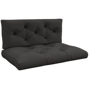 Altro Set 2 Pezzi Cuscini Da Giardino Per Divani E Pallet In Poliestere Con Imbottitura Spessa, Grigio