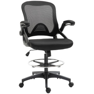 Altro Sedia Da Ufficio Traspirante Ad Altezza Regolabile Con Braccioli Ribaltabili, 64x60x106-126 Cm, Nera