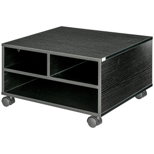 Altro Mobile Porta Stampante A 2 Ripiani In Legno Con Ruote Per Ufficio E Studio, 47x40x22.5cm, Nero