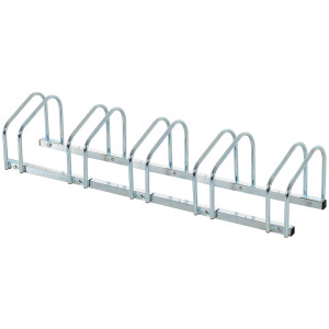 Altro Rastrelliera Portabiciclette Parcheggio Per 5 Biciclette In Acciaio, 145×33×27 Cm, Argento