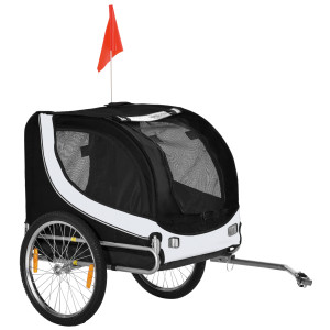 Altro Rimorchio Per Cani Da Bicicletta, Bianco E Nero, 130x90x110cm