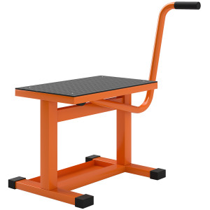 Altro Cavalletto Alzamoto Max 150 Kg In Metallo Con Superficie In Gomma E Manovella, 48x34x43 Cm, Arancione