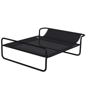 Altro Lettino Per Cani Rialzato Con Poggiatesta Interno Ed Esterno, 106x81x33 Cm, Nero