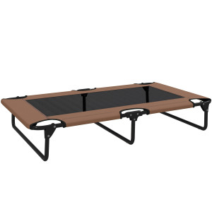 Altro Letto Per Cani Grandi Pieghevole Con Tessuto A Rete Da Interno Ed Esterno, 107x61x20 Cm, Marrone