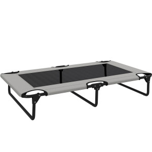 Altro Letto Per Cani Grandi Pieghevole Con Tessuto A Rete Da Interno Ed Esterno, 107x61x20 Cm, Grigio Chiaro