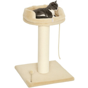Altro Albero Tiragraffi Per Gatti Con Lettino E Pallina In Peluche E Palo In Sisal 55x55x83cm Beige