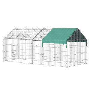 Altro Recinto Per Animali Con Telo Di Copertura In Acciaio Con Porte, 220x103x103cm