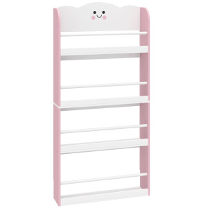 Altro Libreria Montessoriana Per Bambini 3-6 Anni Con Tema Zucchero Filato, 4 Ripiani In Legno, Per Cameretta, Rosa