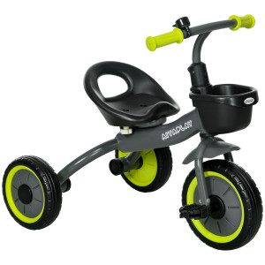 Altro Triciclo Per Bambini Da 2-5 Anni Con Seduta Regolabile E Campanello, 70.5x50x58cm, Nero