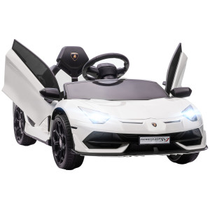 Altro Macchina Elettrica Per Bambini A 12v Licenza Lamborghini Con Clacson E Telecomando, 107.5x64.5x47 Cm, Bianca