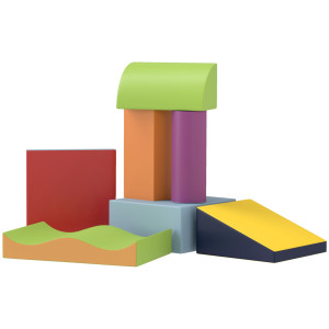 Altro Set Di 7 Costruzioni Morbide Per Bambini Da 1-3 Anni In Schiuma E Pelle Pu, Per Casa E Asilo, Multicolore