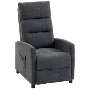 Altro Poltrona Massaggiante E Reclinabile A 160° Con Poggiapiedi E Telecomando, 66x91x108 Cm, In Ciniglia Grigio Scuro