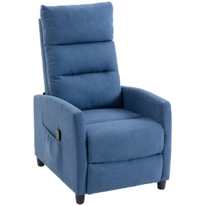 Altro Poltrona Massaggiante E Reclinabile A 160° Con Poggiapiedi E Telecomando, 66x91x108 Cm, In Ciniglia Blu Scuro